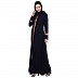 Elegant front open abaya with embroidery work- Navy Blue Elegant front open abaya with embroidery work- Navy Blue